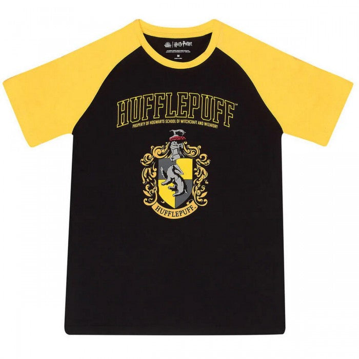 Front - Harry Potter Unisex Adult Hufflepuff Raglan T-Shirt