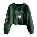Front - Harry Potter Unisex Adult Slytherin Constellation Acid Wash Crop Sweatshirt
