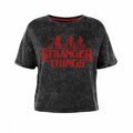 Front - Stranger Things Womens/Ladies Acid Wash Crop Top