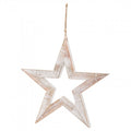Front - Hill Interiors Sparkle Wooden Star Hanging Ornament