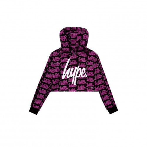 Front - Hype Girls Logo LOL Surprise Crop Hoodie