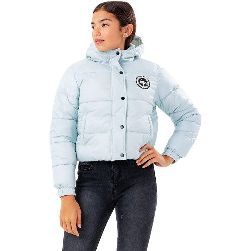 Front - Hype Girls Cropped Puffer Jacket