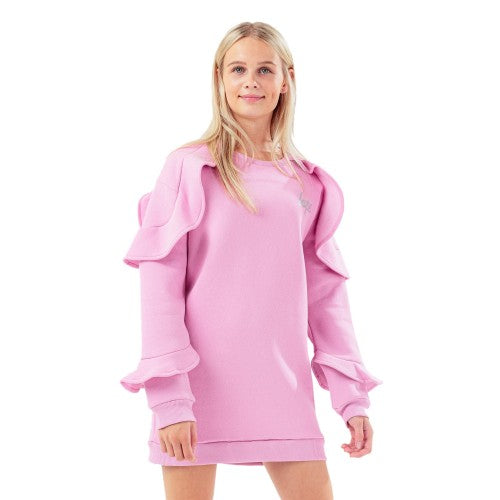 Front - Hype Girls Ellie Ruffle Sweatshirt