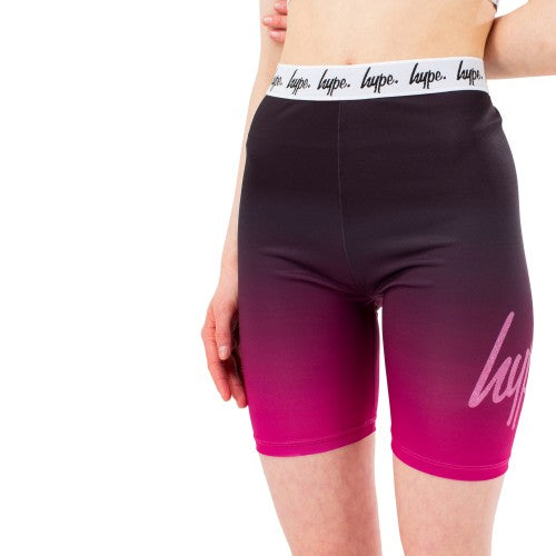Front - Hype Girls Fade Script Cycling Shorts