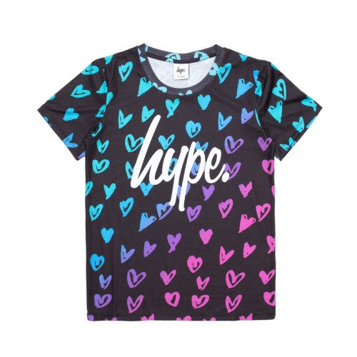Front - Hype Girls Scribble Heart T-Shirt