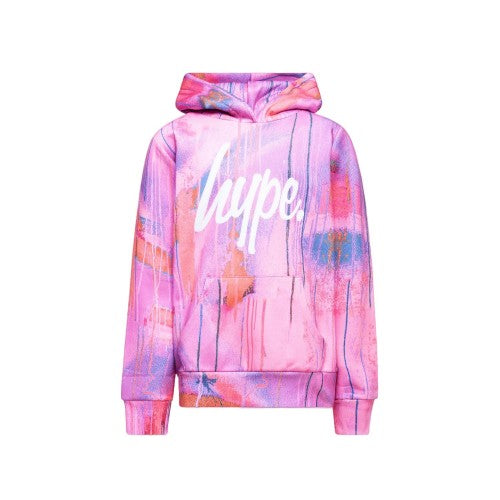 Front - Hype Girls Drip Script Spray Hoodie
