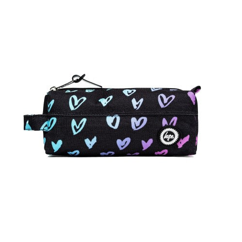 Front - Hype Scribble Heart Crest Pencil Case