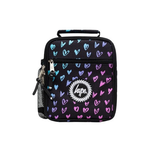 Front - Hype Scribble Heart Crest Lunch Bag