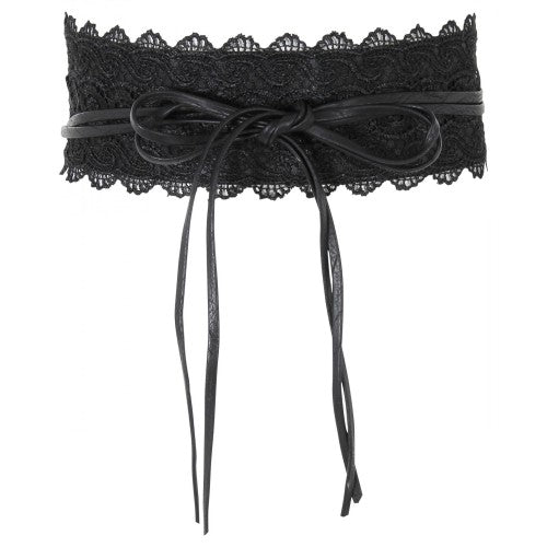 Pink - Front - Krisp Womens-Ladies Lace Cinch Belt