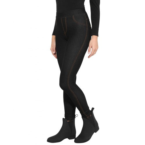 Front - Krisp Ladies/Womens High Rise Denim Look Leggings