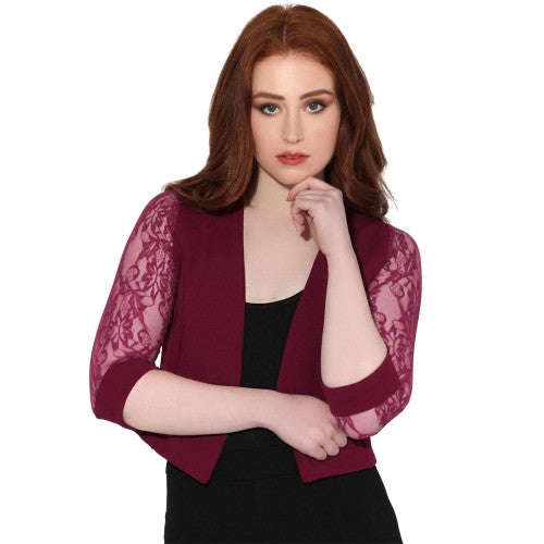 Front - Krisp Womens/Ladies Lace Tailored 3/4 Sleeve Shrug
