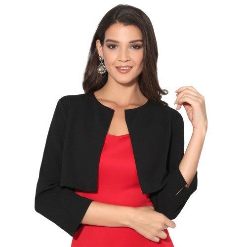 Front - Krisp Womens/Ladies Bow Cropped Evening Shrug