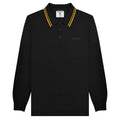 Front - Lambretta Mens Knitted Tipped Long-Sleeved Polo Shirt