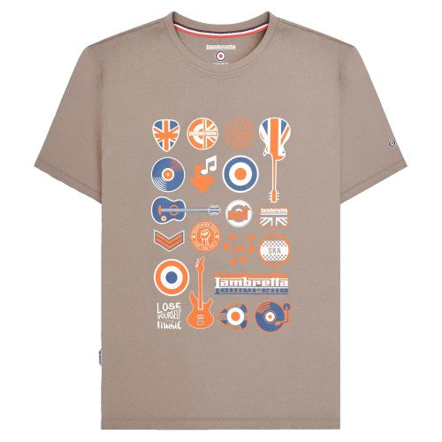 Front - Lambretta Mens Music Icons T-Shirt
