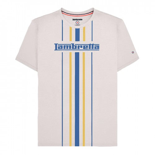 Front - Lambretta Mens Vertical Stripe T-Shirt