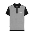 Front - Lambretta Mens Gingham All-Over Print Polo Shirt