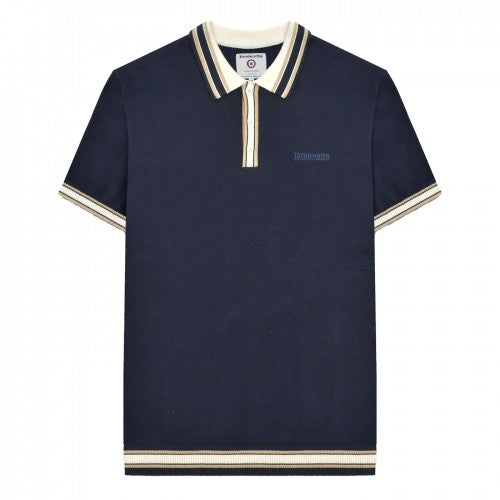 Front - Lambretta Mens SS25 Tipped Knitted Polo Shirt
