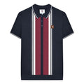 Front - Lambretta Mens Greco Striped Knitted Short-Sleeved Polo Shirt