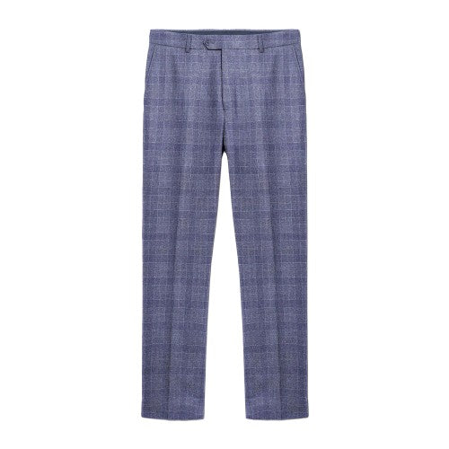 Front - Lambretta Mens Bradley Checked Suit Trousers