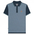 Front - Lambretta Mens SS25 Houndstooth Big & Tall Polo Shirt