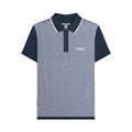 Front - Lambretta Mens Gingham Polo Shirt