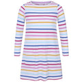 Front - Lazy Jacks Girls Striped Long-Sleeved T-Shirt Dress