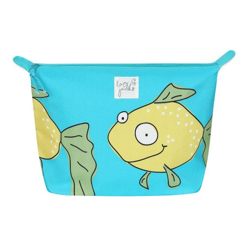 Front - Lazy Jacks Fish Cosmetic Bag