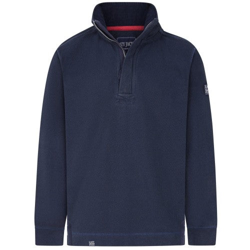Front - Lazy Jacks Mens Textured Quarter Zip Sweatshirt