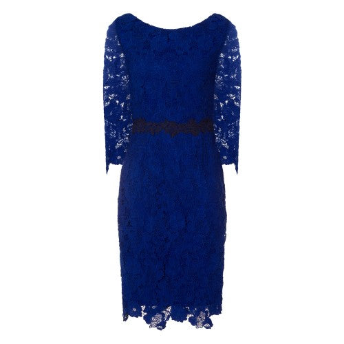 Front - Paper Dolls Womens/Ladies Blue Crochet Lace Bodycon Dress