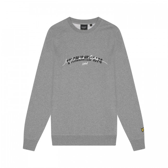 Front - Lyle & Scott Mens Established 1874 Graphic Print Crew Neck Sweatshirt