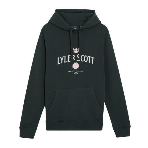 Front - Lyle & Scott Mens Cheers To Tradition Graphic Loopback Hoodie