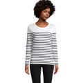 Front - SOLS Womens/Ladies Matelot Striped Long-Sleeved T-Shirt