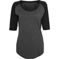 Front - Build Your Brand Womens/Ladies Contrast Polycotton Raglan 3/4 Sleeve T-Shirt