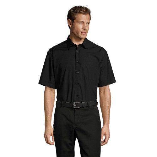 Front - SOLS Mens Bristol Poplin Short-Sleeved Shirt