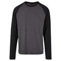 Front - Build Your Brand Mens Contrast Raglan Long-Sleeved T-Shirt