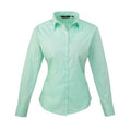 Front - Premier Womens/Ladies Poplin Long-Sleeved Blouse