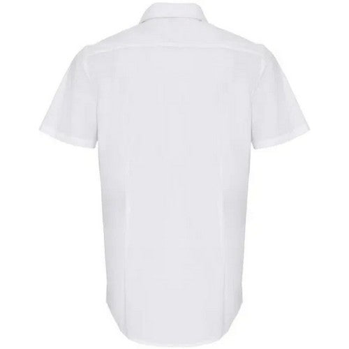 Front - Premier Mens Poplin Stretch Short-Sleeved Shirt