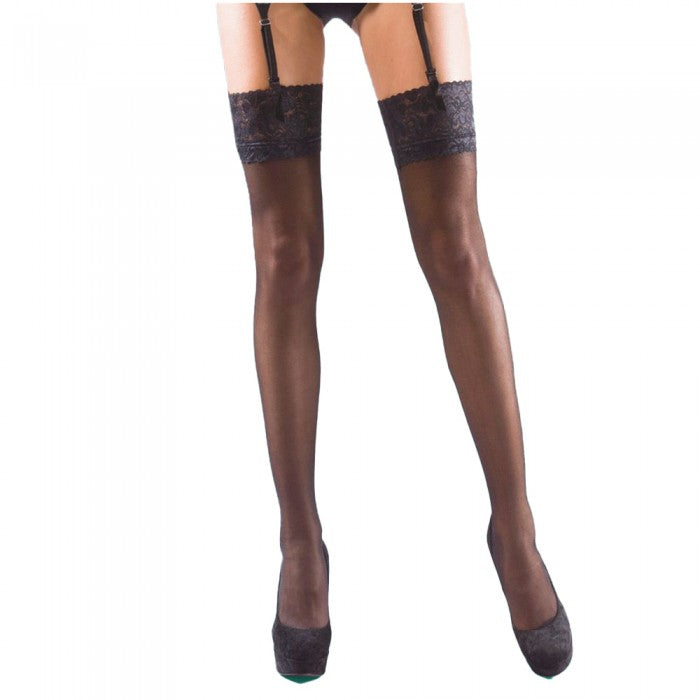 Front - Silky Dance Womens/Ladies Shine Lace Detail Stockings