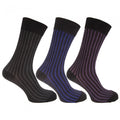 Front - Mens Stripe Pattern Bamboo Rich Socks (Pack Of 3)