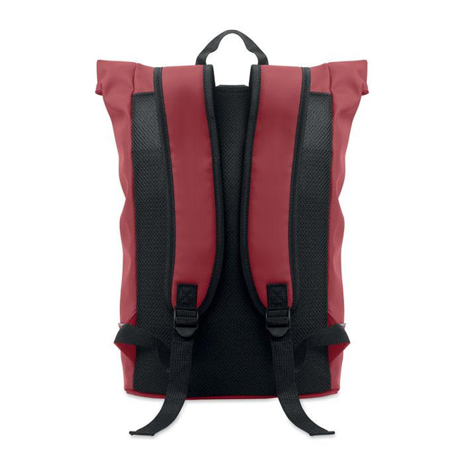 Burgundy - Back - MidOcean Laptosa Roll Top PU Laptop Backpack