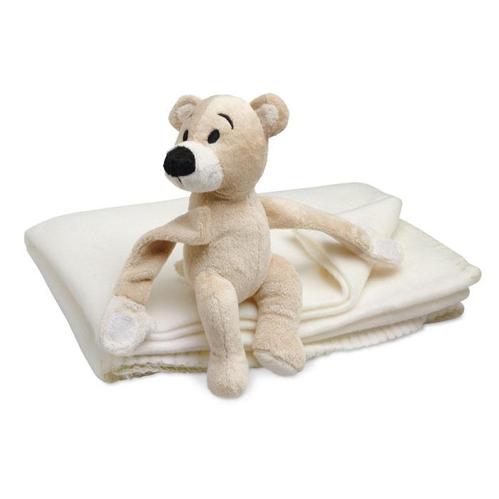 White - Back - MidOcean Manta Fleece Bear Blanket