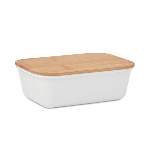 White - Front - MidOcean Thursday Bamboo 1L Lunch Box
