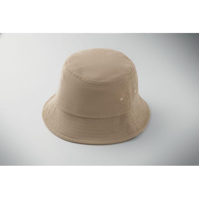Beige - Side - MidOcean Scoop Plain Corduroy Bucket Hat