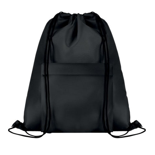 Front - MidOcean Pocket Shoop Polyester Drawstring Bag