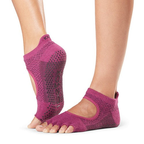 Front - Toesox Womens/Ladies Bellarina Groovy Half Toe Socks