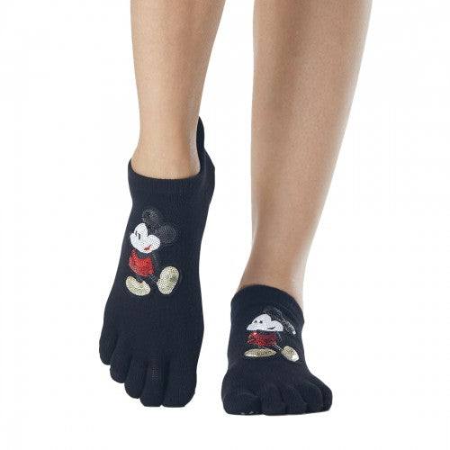 Front - Toesox Womens/Ladies Mickey Mouse Disney Sequins Toe Socks