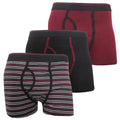 Front - FLOSO Mens Cotton Mix Key Hole Trunks Underwear (Pack Of 3)