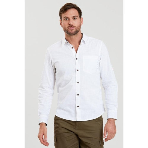 Front - Mountain Warehouse Mens Coconut Textured Long-Sleeved Shirt