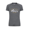 Front - Mountain Warehouse Mens Quest Printed Merino Blend Thermal Top