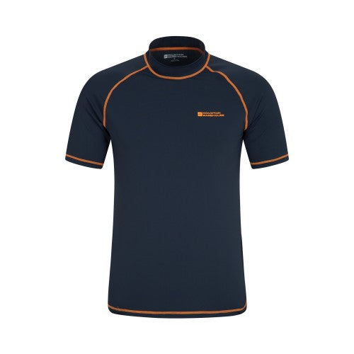 Front - Mountain Warehouse Mens Contrast Rash Guard